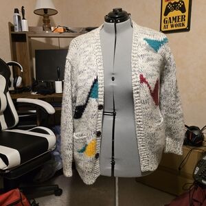 Cozy Multicolor Women's Cardigan Sweater